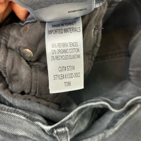 Agolde Toni Faded Black Distressed Mid Rise Skinny Jeans 25 - Picture 9 of 14